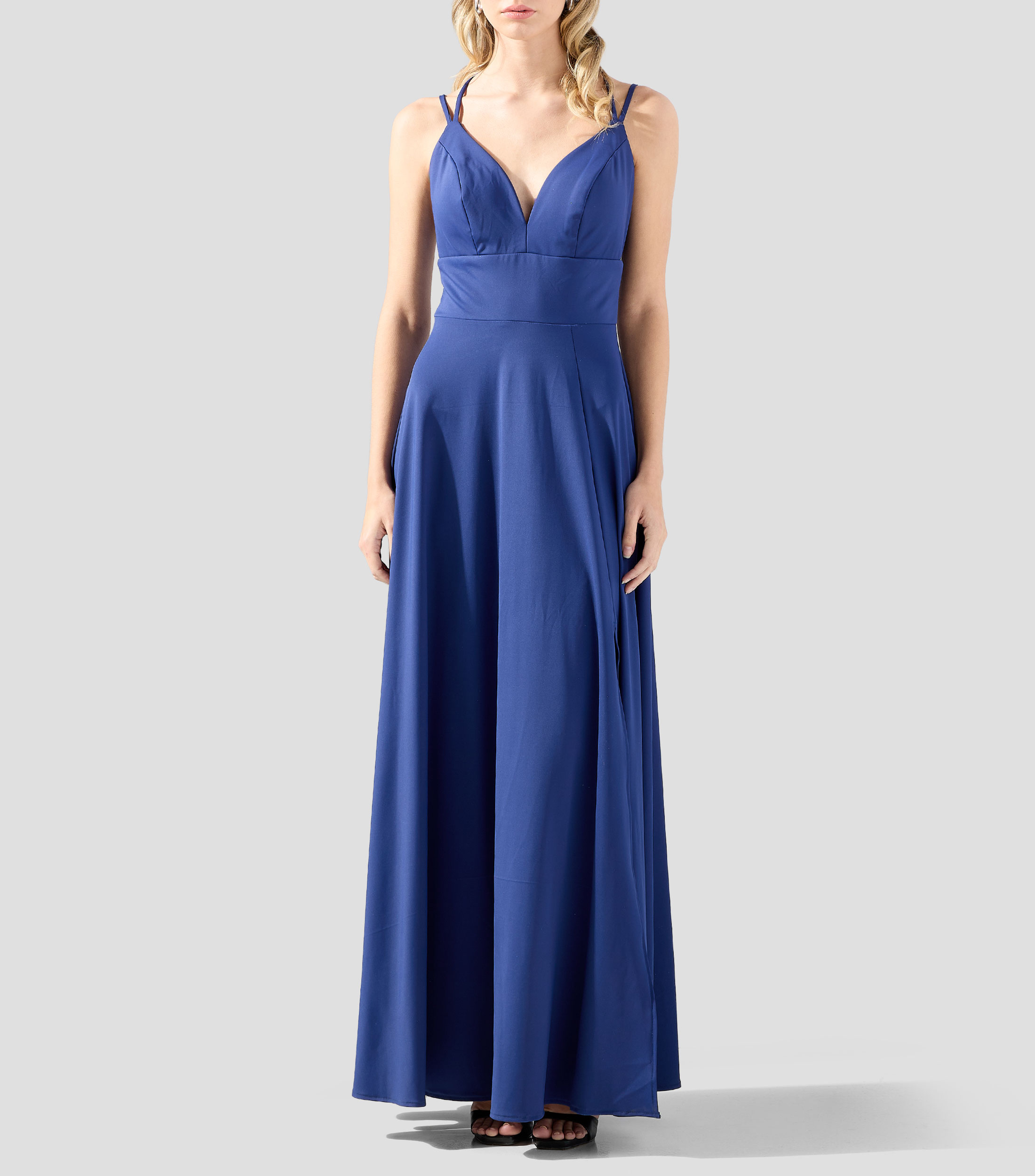 Vestido de fiesta largo liso Mujer